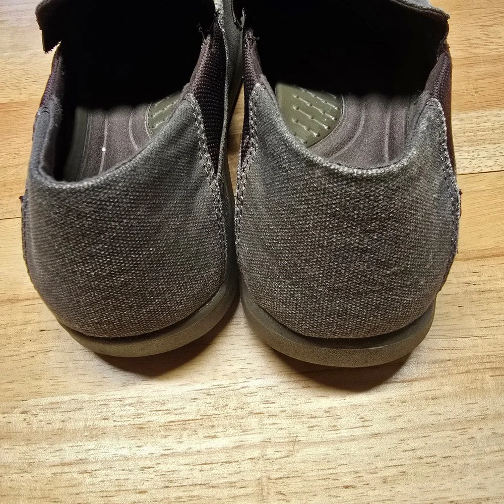 Crocs Santa Cruz Loafers Mens 10 Charcoal Grey Canvas Slip On Casual 202056